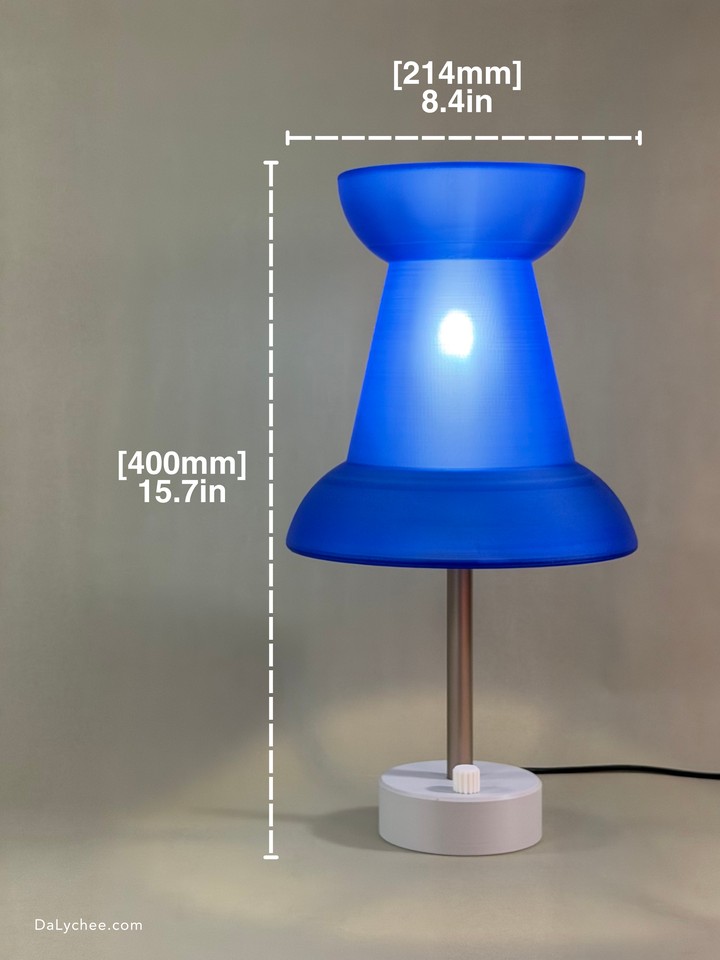 Blue Pushpin Lamp with 214 mm width and 400 mm height dimensions